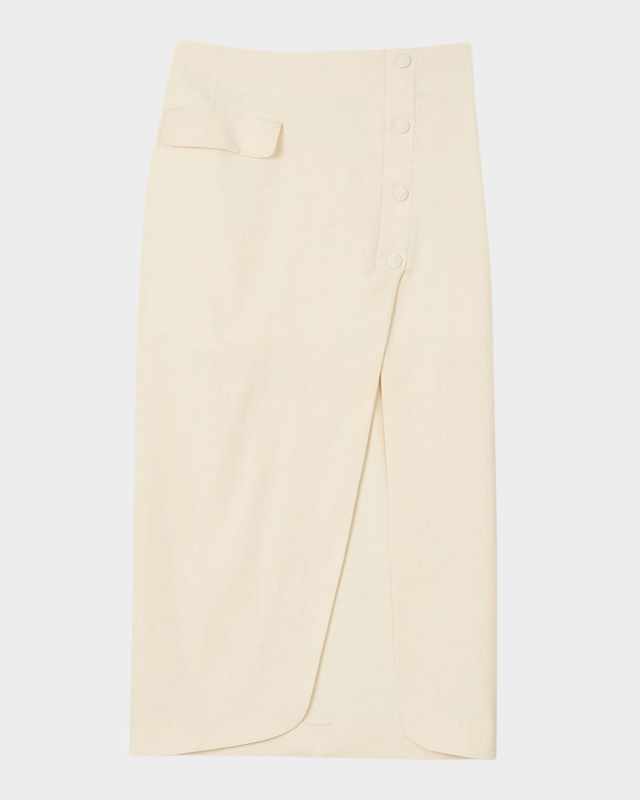 Mira Button-Front Midi Skirt